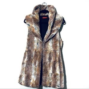 alice + olivia Annistyn Faux-Fur Long Vest Sz Medium